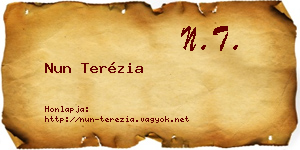 Nun Terézia névjegykártya